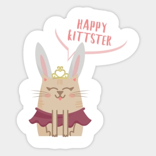 Princess Easter Cat T-Shirt - Funny Happy Kittster Sticker